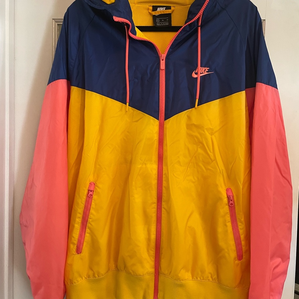 NIKE SPORTSWEAR WINDRUNNER JACKET Men Size XL Gold/Blue Void/Magic Ember
